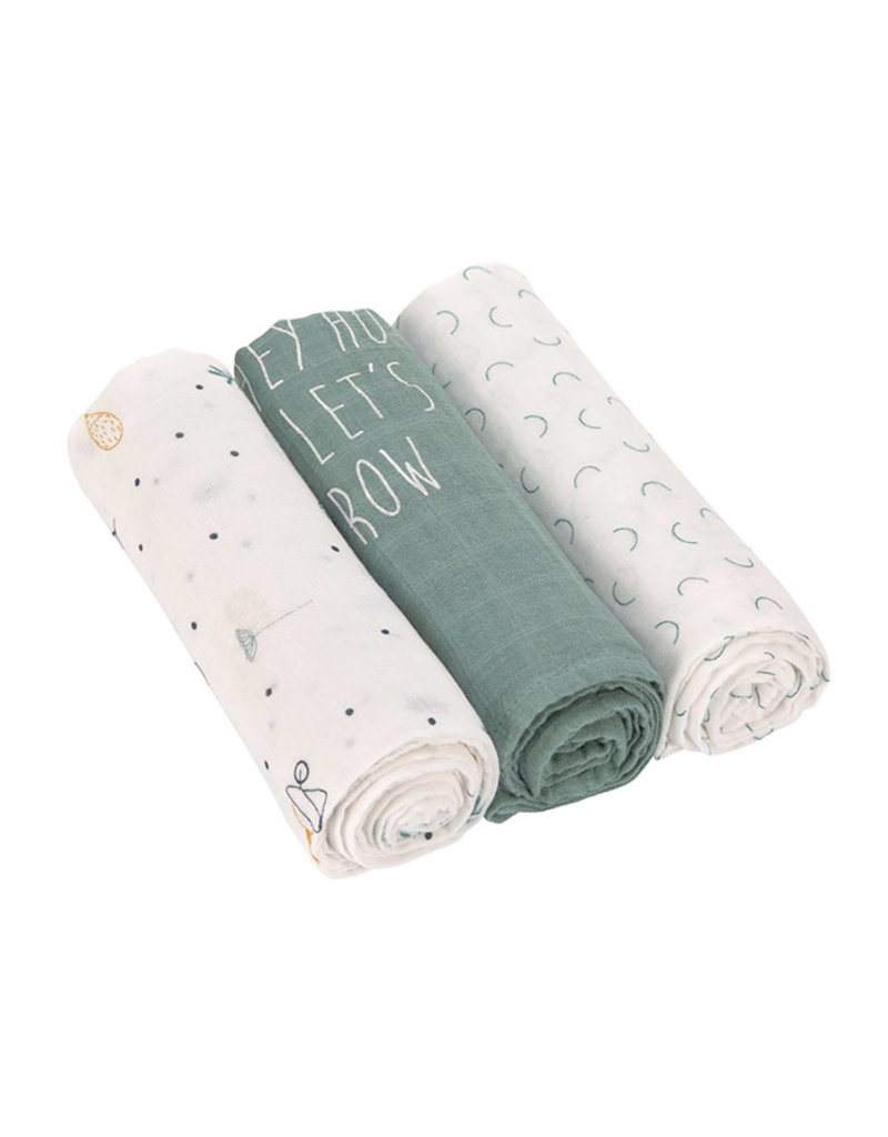 Lässig Lässig - Heavenly Soft Swaddle L 2pcs Garden Explorer Tractor