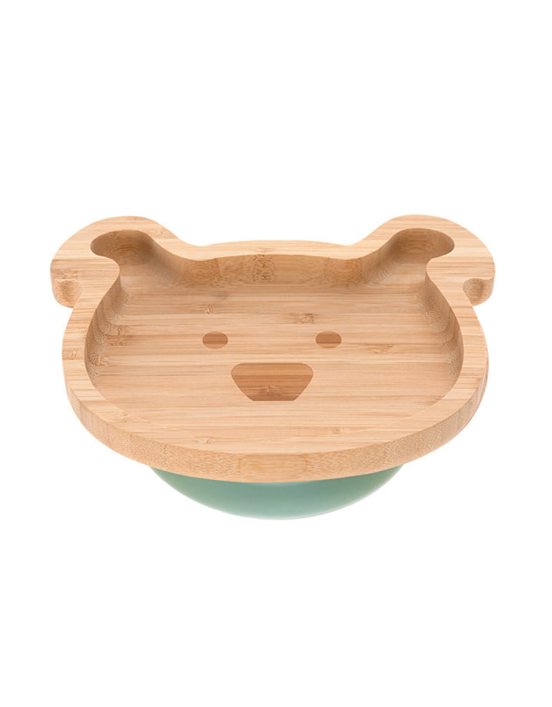 Lässig Assiette en bois de bamboo avec ventouse - chien