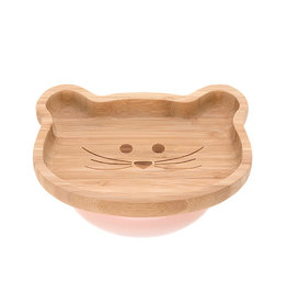 Lässig Assiette en bois de bamboo avec ventouse - Souris