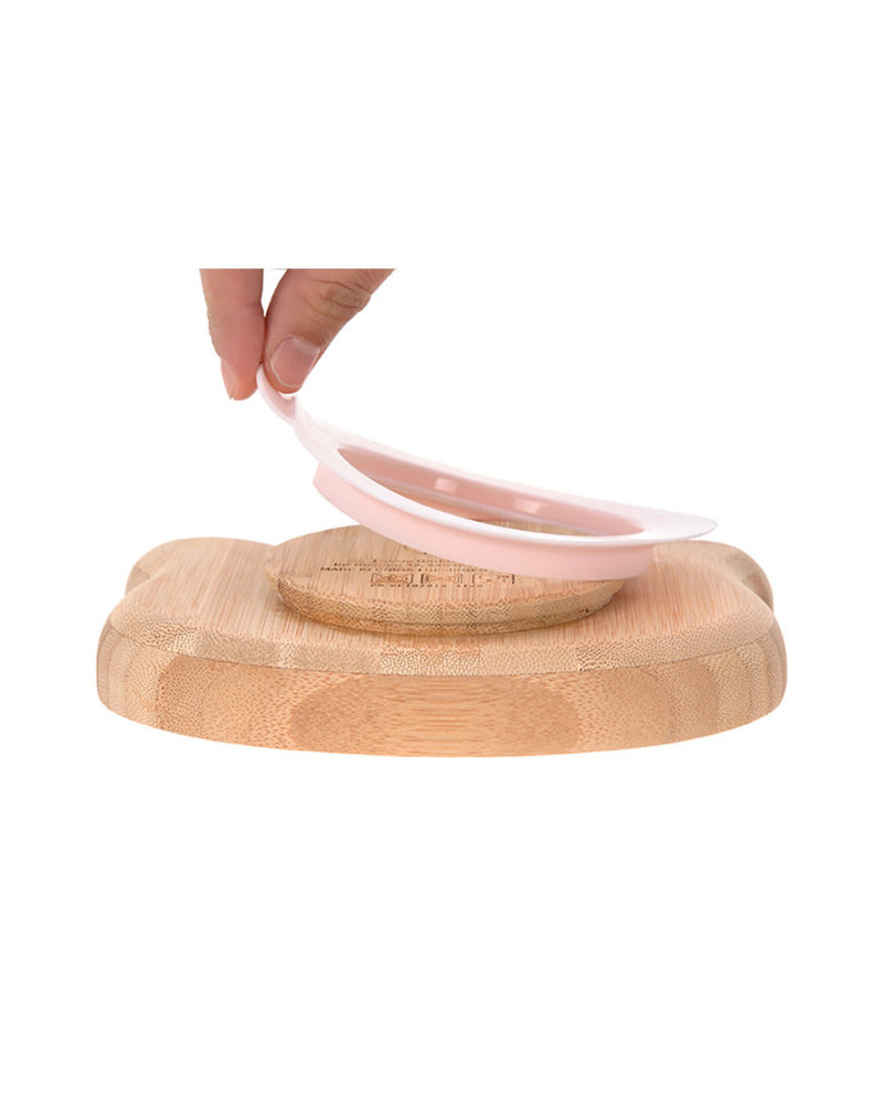 Lässig Assiette en bois de bamboo avec ventouse - Souris