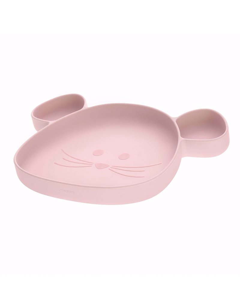 Lässig Assiette à compartiments en silicone - Little Chums Rose