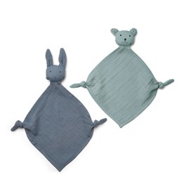 Liewood Yoko Mini Cuddle Cloth 2 Pack - Blue mix
