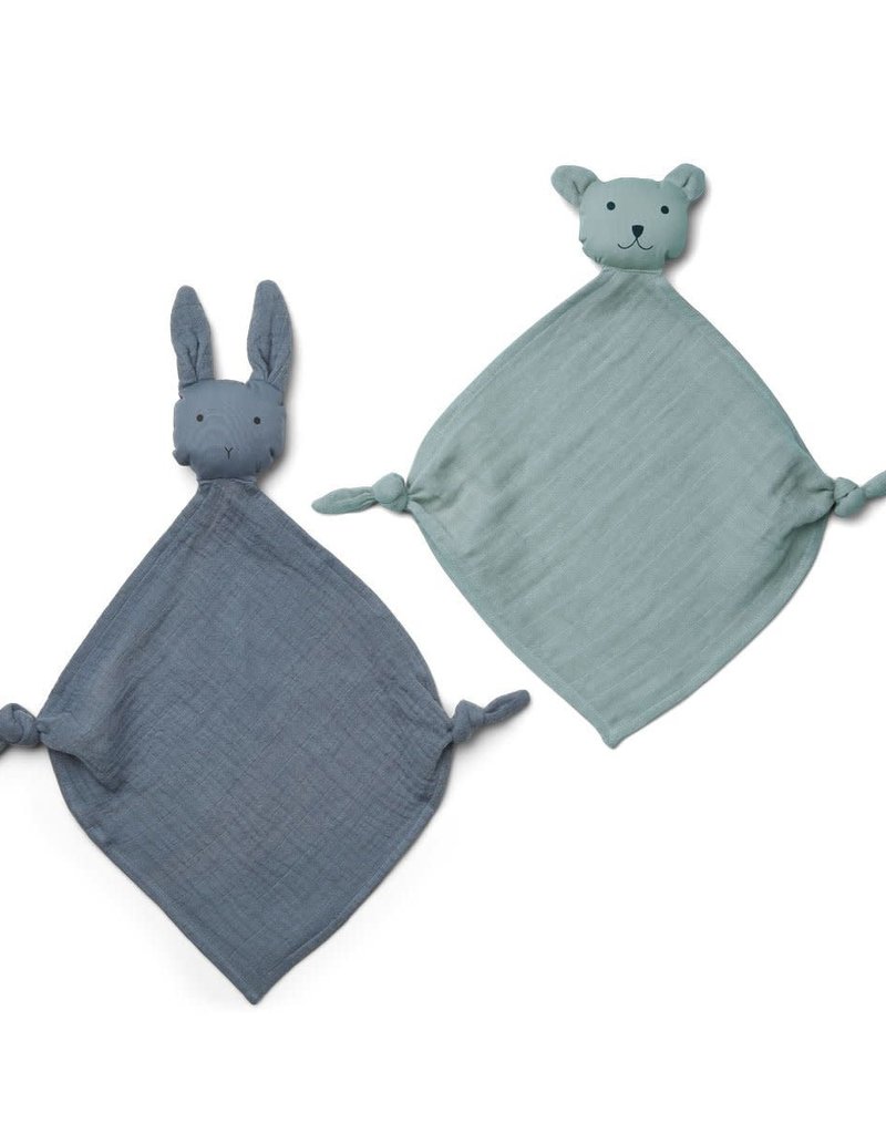 Liewood Yoko Mini Cuddle Cloth 2 Pack - Blue mix