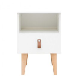 Bopita Table de nuit Indy Blanc/Naturel