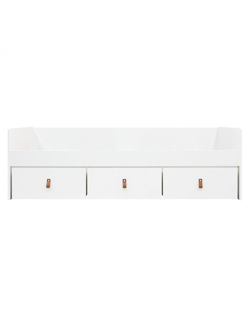 Bopita Lit banquette 90x200 avec 3 tiroirs Indy Blanc/Naturel (excl. sommier)