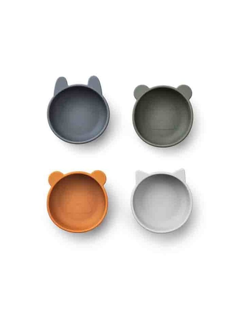 Liewood Iggy Silicone Bowls 4 Pack - Blue mix