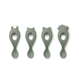 Liewood Liewood - Liva Silicone Spoon 4pcs Faune green