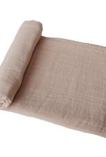 Mushie Muslin Swaddle Blanket Organic Cotton (Pale Taupe)