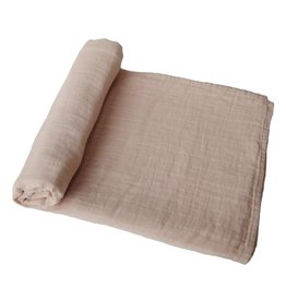 Mushie Muslin Swaddle Blanket Organic Cotton (Pale Taupe)