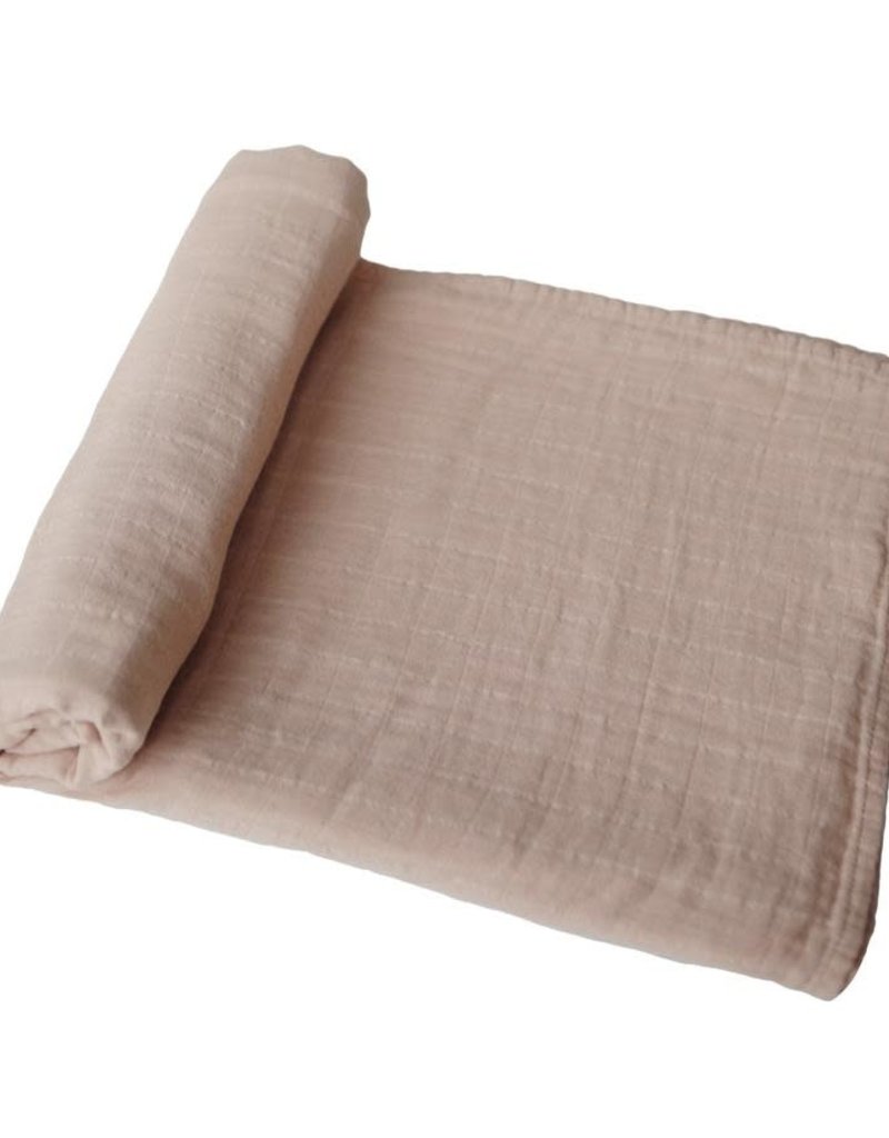 Mushie Muslin Swaddle Blanket Organic Cotton (Pale Taupe)