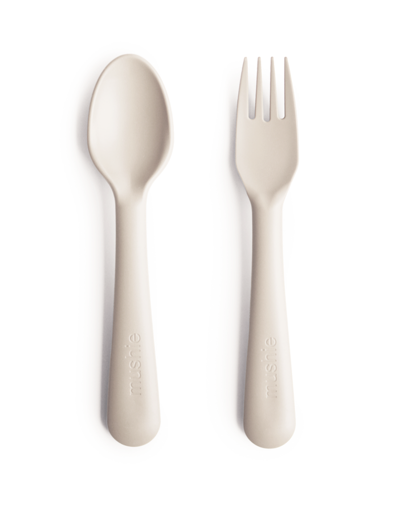 Mushie Fork and Spoon Set (Ivory)