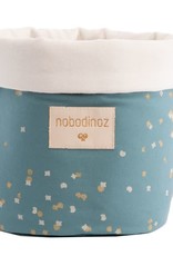 Nobodinoz Panda basket • gold confetti magic green • Small