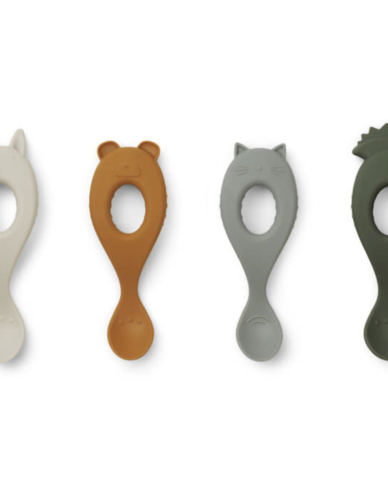 Liewood Liva Silicone Spoon 4 Pack - Hunter green mix