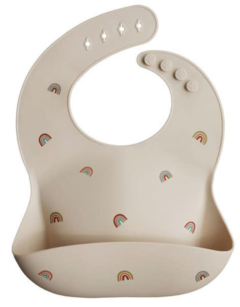 Mushie Silicone bib rainbow