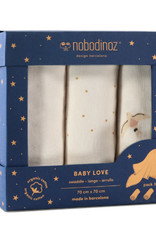 Nobodinoz Boîte de 3 langes Baby Love • haiku