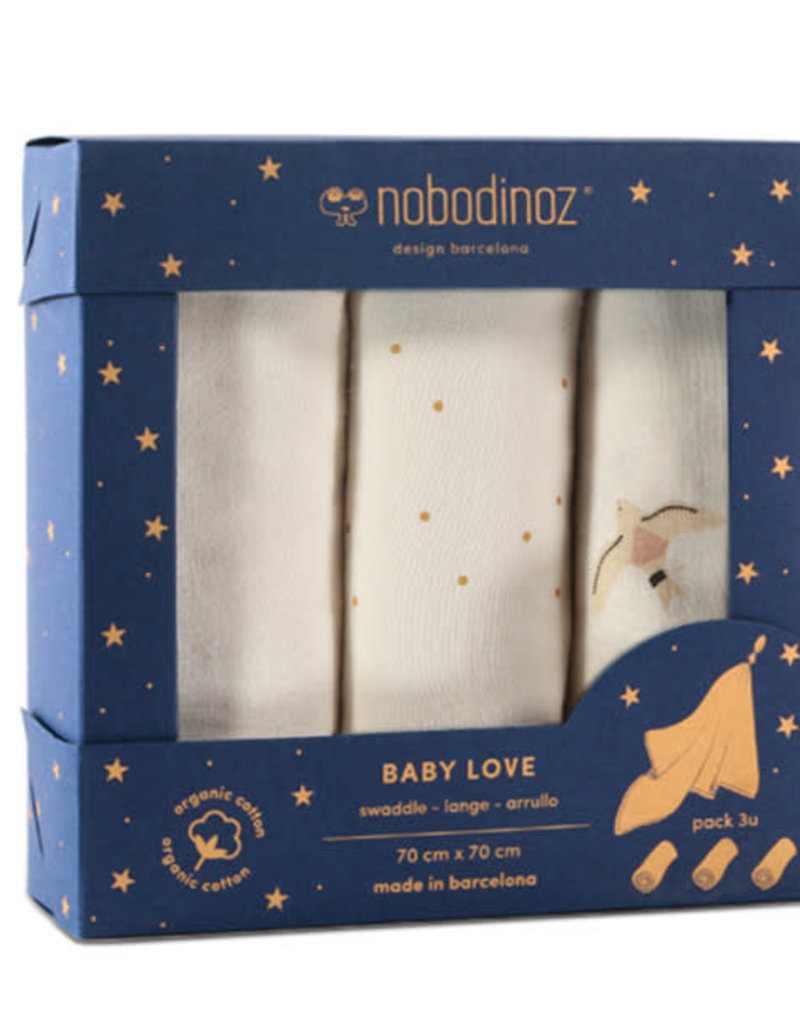 Nobodinoz Box 3 Baby Love swaddles • Haiku
