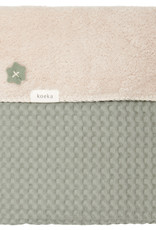 Koeka Wiegdeken wafel/teddy Oslo shadow green/soft sand