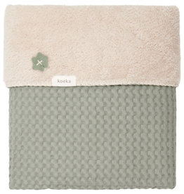 Koeka Wiegdeken wafel/teddy Oslo shadow green/soft sand