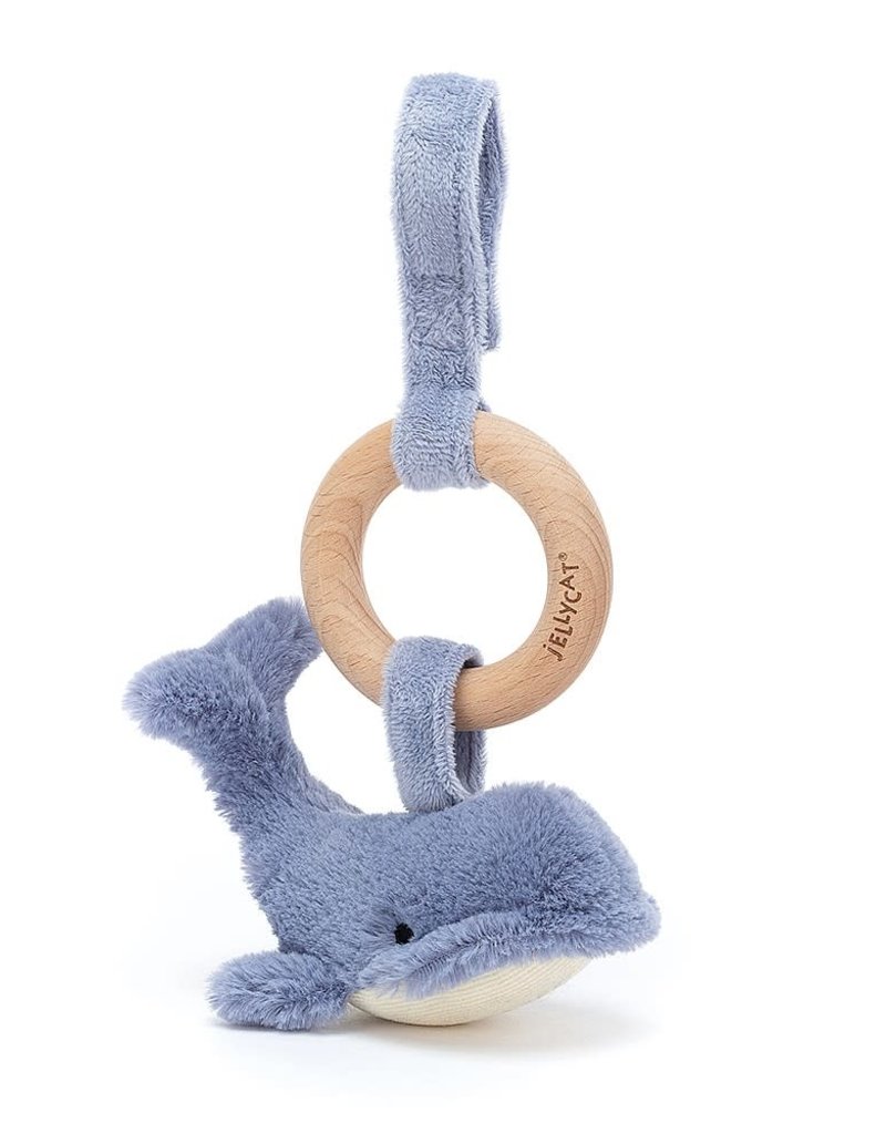 JellyCat Wilbur Whale Wooden Ring Toy