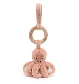 JellyCat Odell Octopus Wooden Ring Toy pink