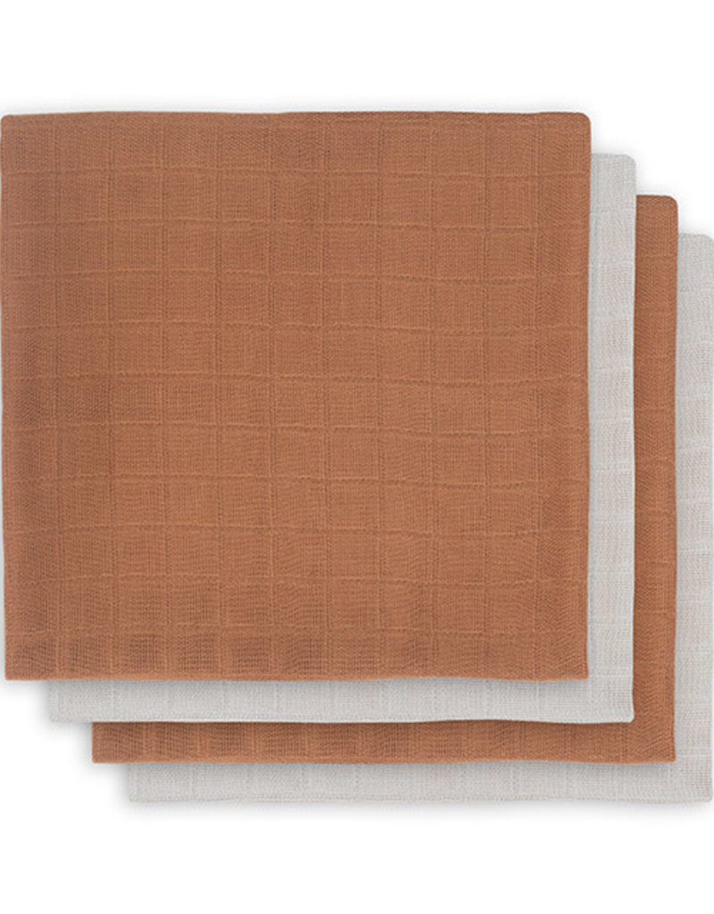 Jollein Hydrofiel Multidoek Bamboe 70x70cm - Caramel - 4 Stuks