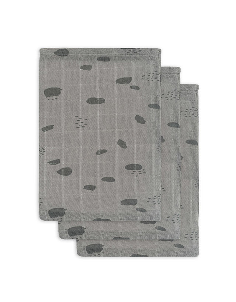 Jollein Hydrofiel Washandje Spot - Storm Grey - 3 Stuks