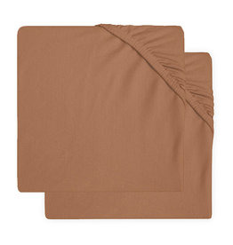 Jollein Hoeslaken Ledikant Jersey 60x120cm - Caramel - 2 Stuks