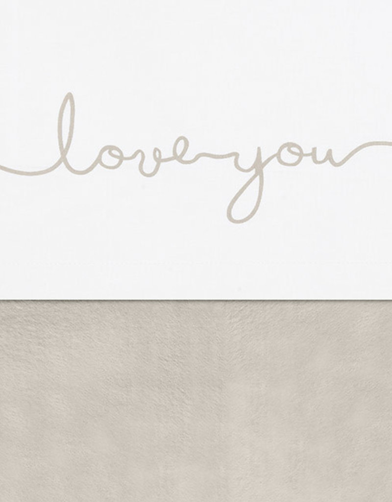 Jollein Laken Wieg 75x100cm - Love you - Nougat