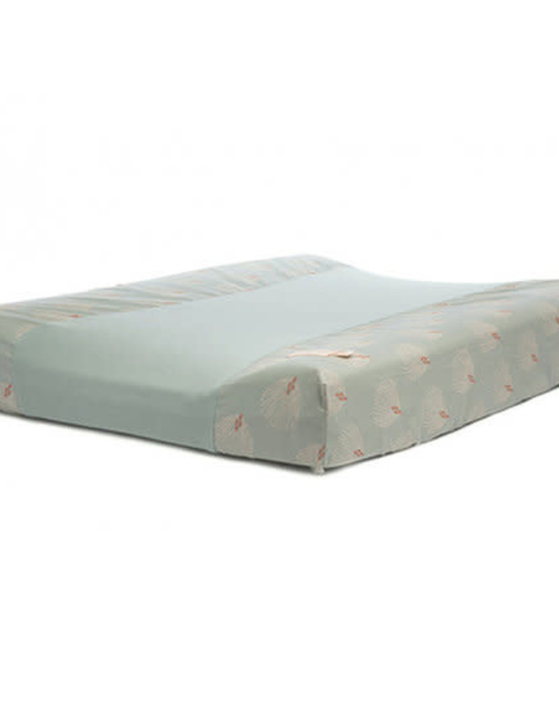 Nobodinoz Housse de matelas à langer Calma • white gatsby antique green