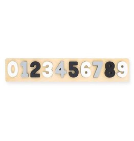 Jollein Houten puzzel - Cijfers 1-9 - Grijs & Wit