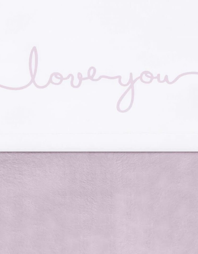 Jollein Laken Wieg 75x100cm - Love you - Vintage Pink