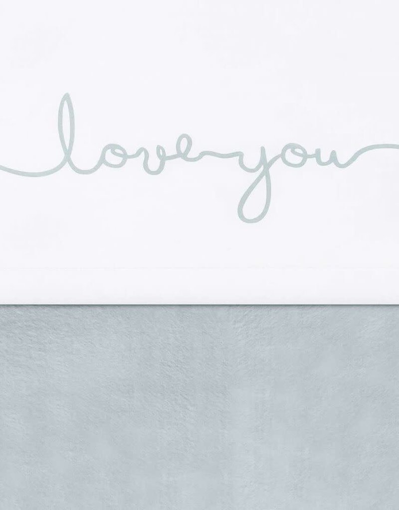 Jollein Laken Wieg 75x100cm - Love you - Stone Green