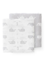 Fresk Swaddle set 120x120 Whale Dawn Grey (2 stuks)