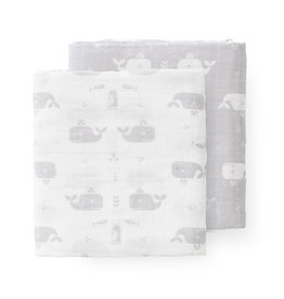 Fresk Swaddle set 120x120 Whale Dawn Grey (2 stuks)