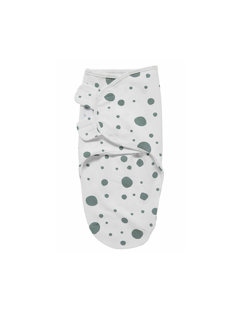 Meyco SWADDLEMEYCO DOTS - STONE GREEN - 0-3 MAAND