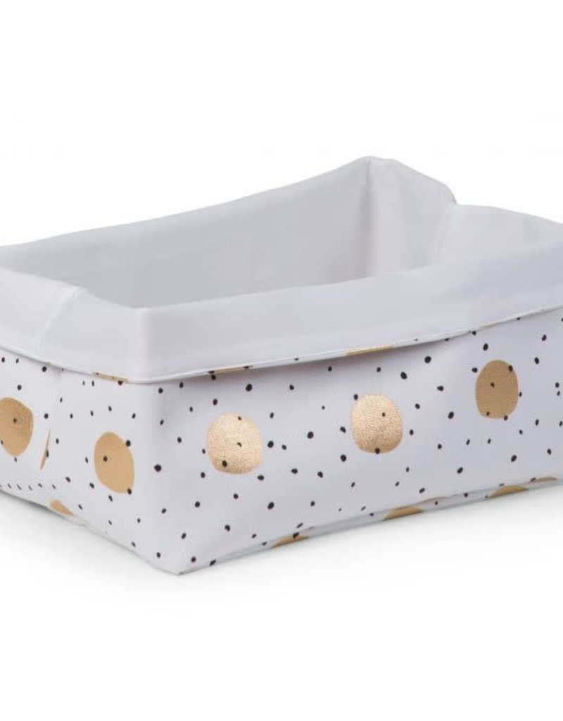 Childhome Opbergmand 40x30x20 Cm - Canvas Gold Dots