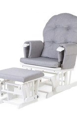 Childhome Gliding Chair Schommelstoel Rond Met Voetsteun - Hout Canvas Grijs