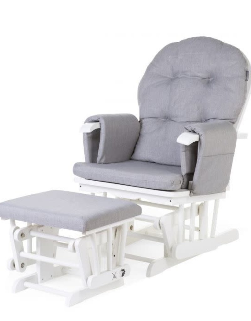 Childhome Gliding Chair Schommelstoel Rond Met Voet - steun - Hout Canvas - Grijs