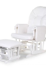 Childhome Gliding Chair Schommelstoel Rond Met Voetsteun - PU Leder Pvc Polyester Wit