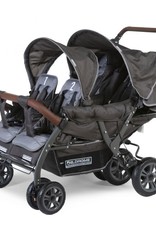 Childhome Quadruple Wandelwagen Met Autobrake + Regenhoes + Zonnekappen - Antraciet