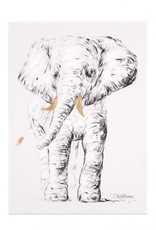 Childhome Schilderij - Olifant + Goud - 30x40 Cm