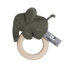 Baby's Only Houten rammelaar Olifant khaki