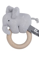 Baby's Only Houten rammelaar Olifant zilvergrijs