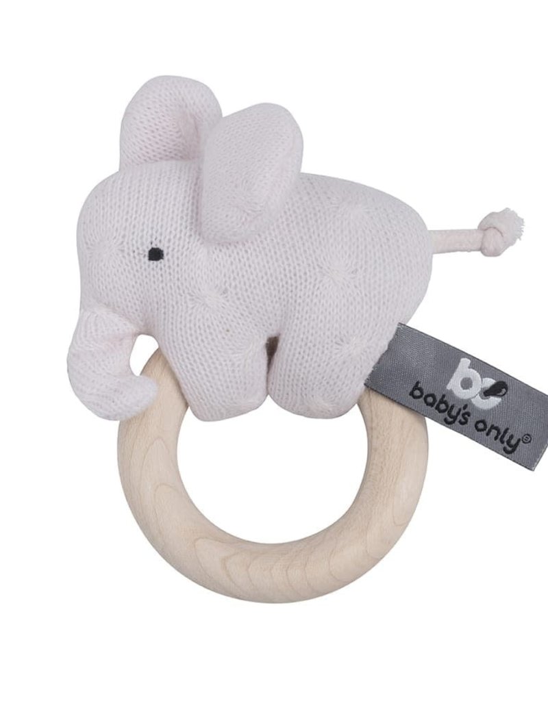 Baby's Only Houten rammelaar Olifant classic roze