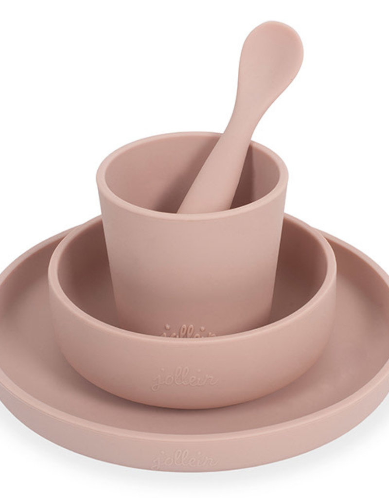 Jollein Kinderserviesset 4-delig - Silliconen - Pale Pink