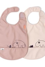 Done by Deer Lot de 2 bavoirs en velcro Deer Friends - Rose