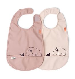 Done by Deer Bib w/velcro 2-pack Deer friends Powder