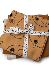 Done by Deer Burp cloth 3-pack - GOTS - Deer friends Mustard