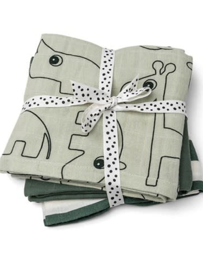 Done by Deer Burp cloth 3pcs Deer friends Green