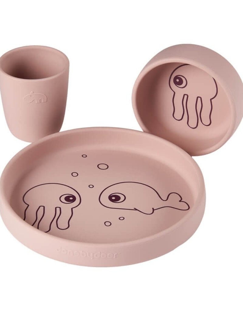 Done by Deer Silicone dinner set Sea Friends Powder